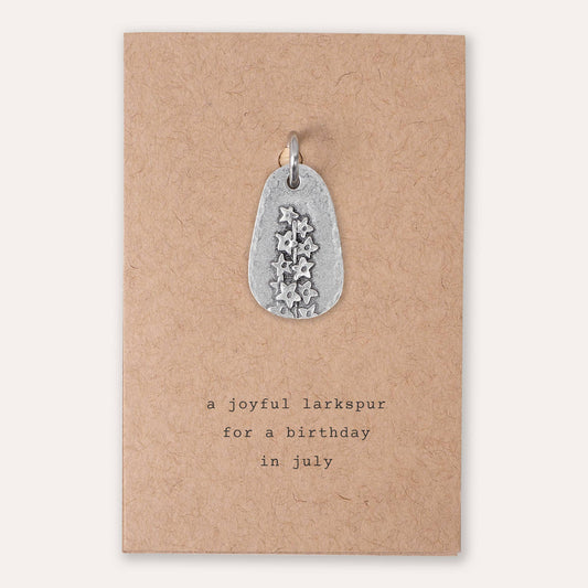 Birth Flower Keyring Charm: July - larkspur
