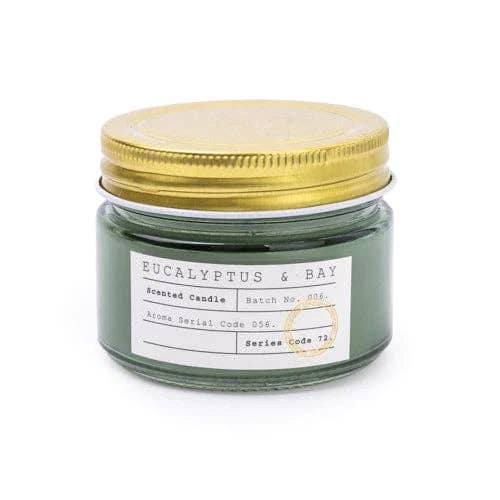 Small Glass Wax Filled Pot with Tin Lid in Eucalyptus & Bay in Kitchen Garden Scent 5.7cm