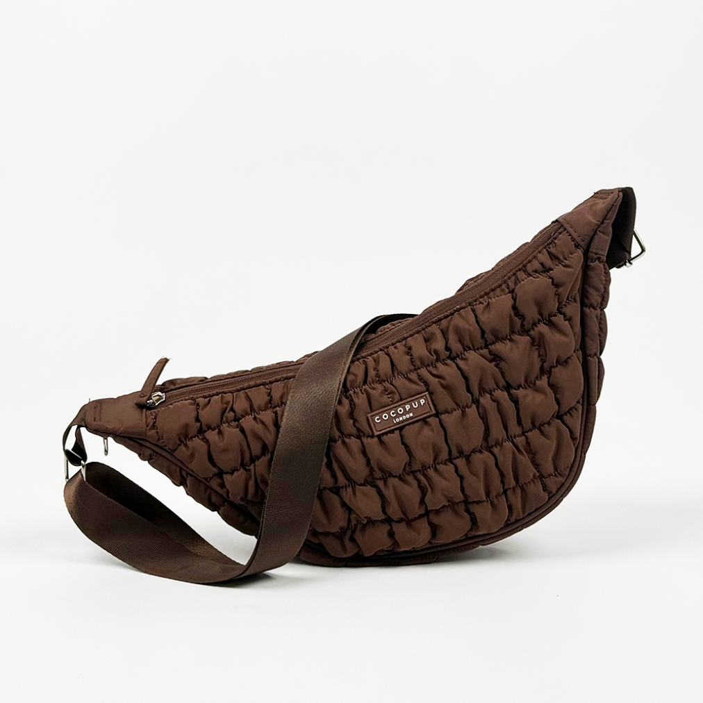 Crossbody Crescent Dog Walking Bags - Espresso