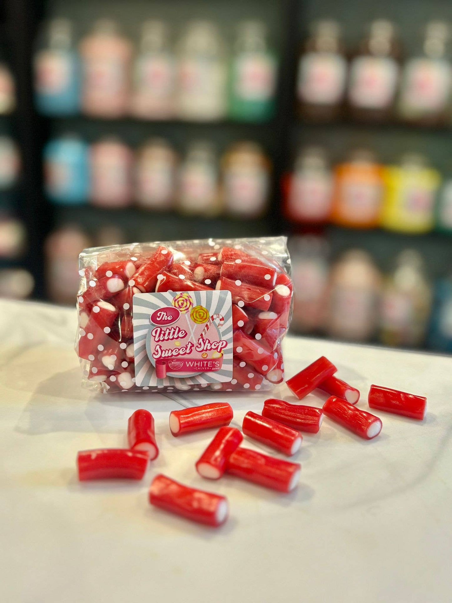 Strawberry Pencil Bites Sweet Bag 250g