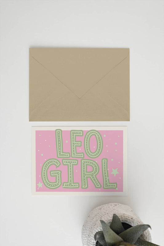 Leo Girl A6/5x7 card : Naked (No cello or clasp) / A6