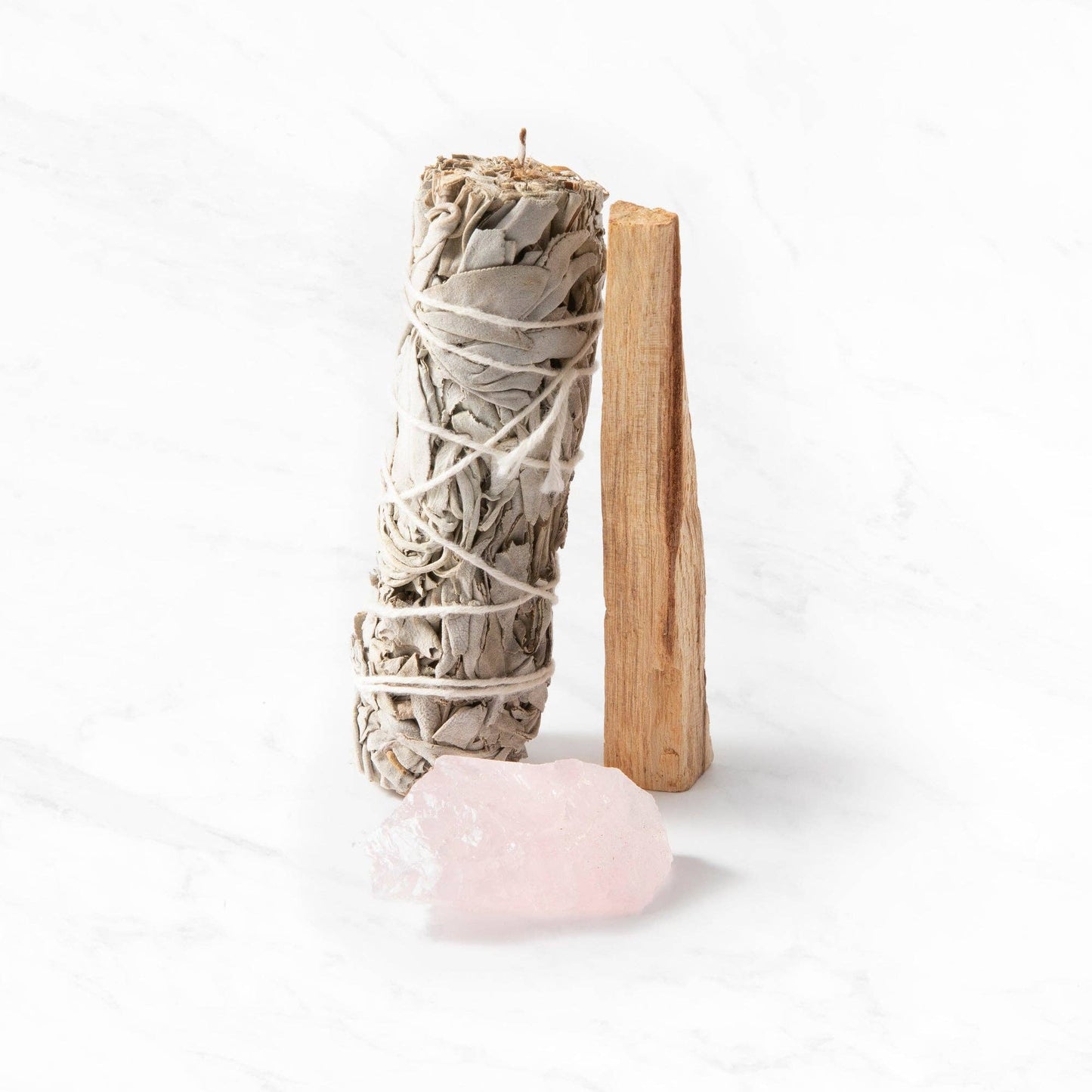 Smudge Ritual Set – Cleanse, Protect & Invite Positive Energy: Rose Quartz