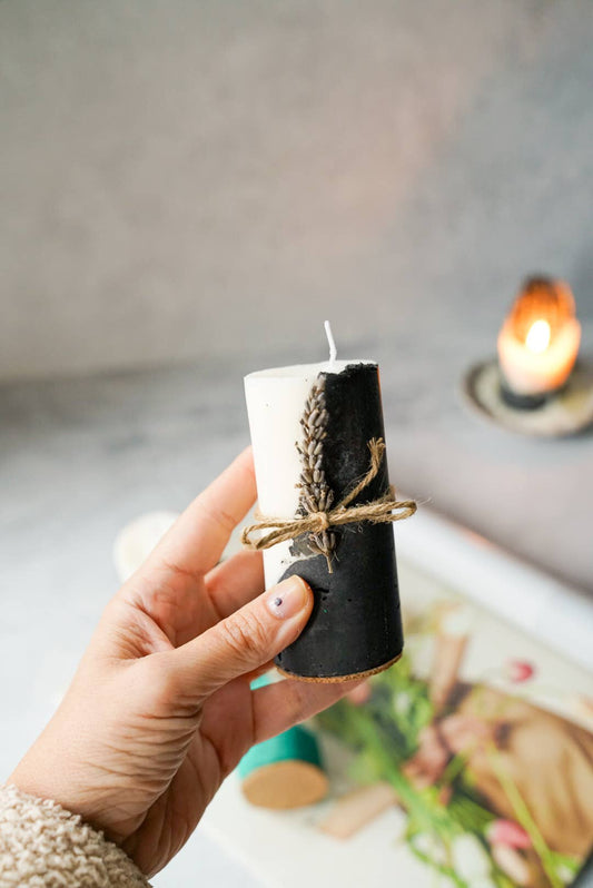 Concrete Soy Wax Candle | Natural Home Decor | Handmade Cand: Black