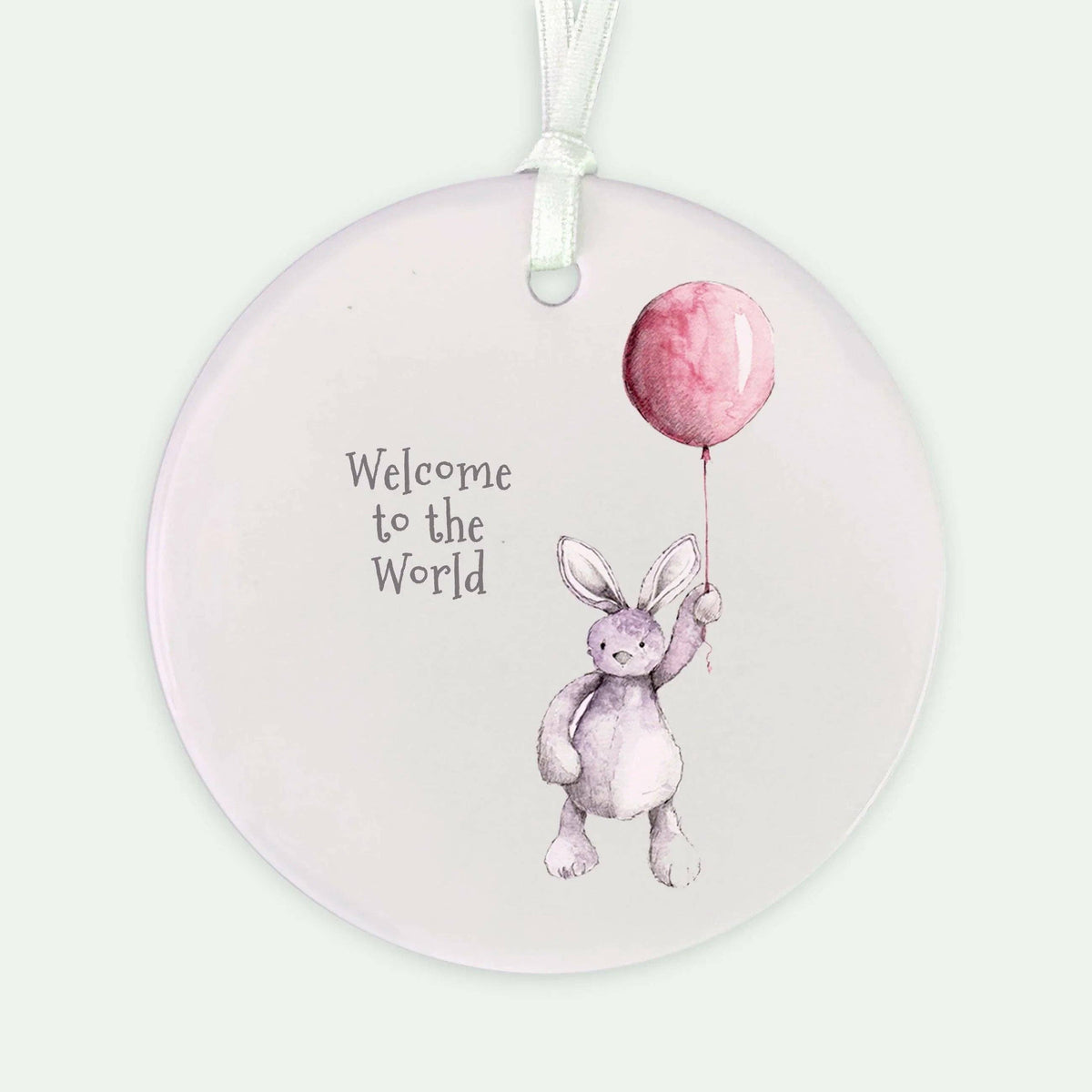 Ceramic Keepsake Decoration – Baby Girl Gift with Luxury Greeting Card & Hanging Ornament