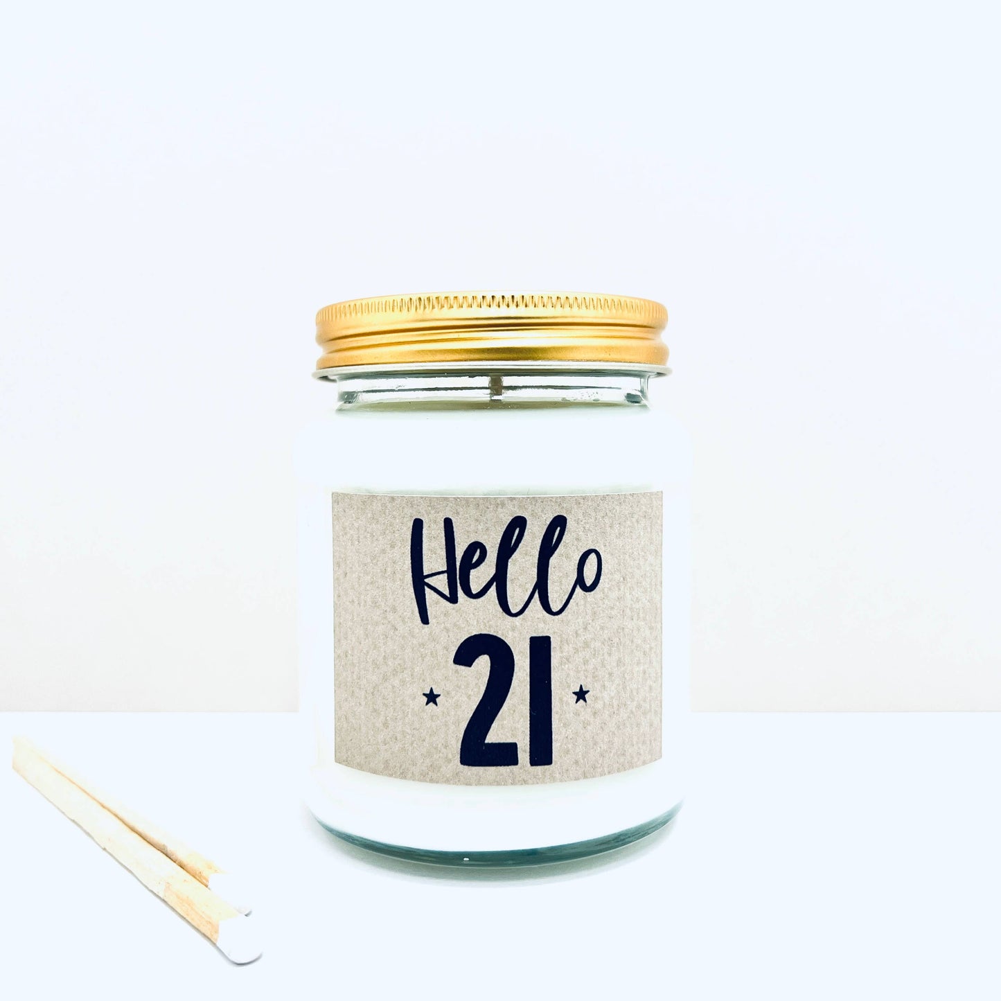 21 Milestone birthday age handmade soy scented candle: Coconut Milk and Sea Salt