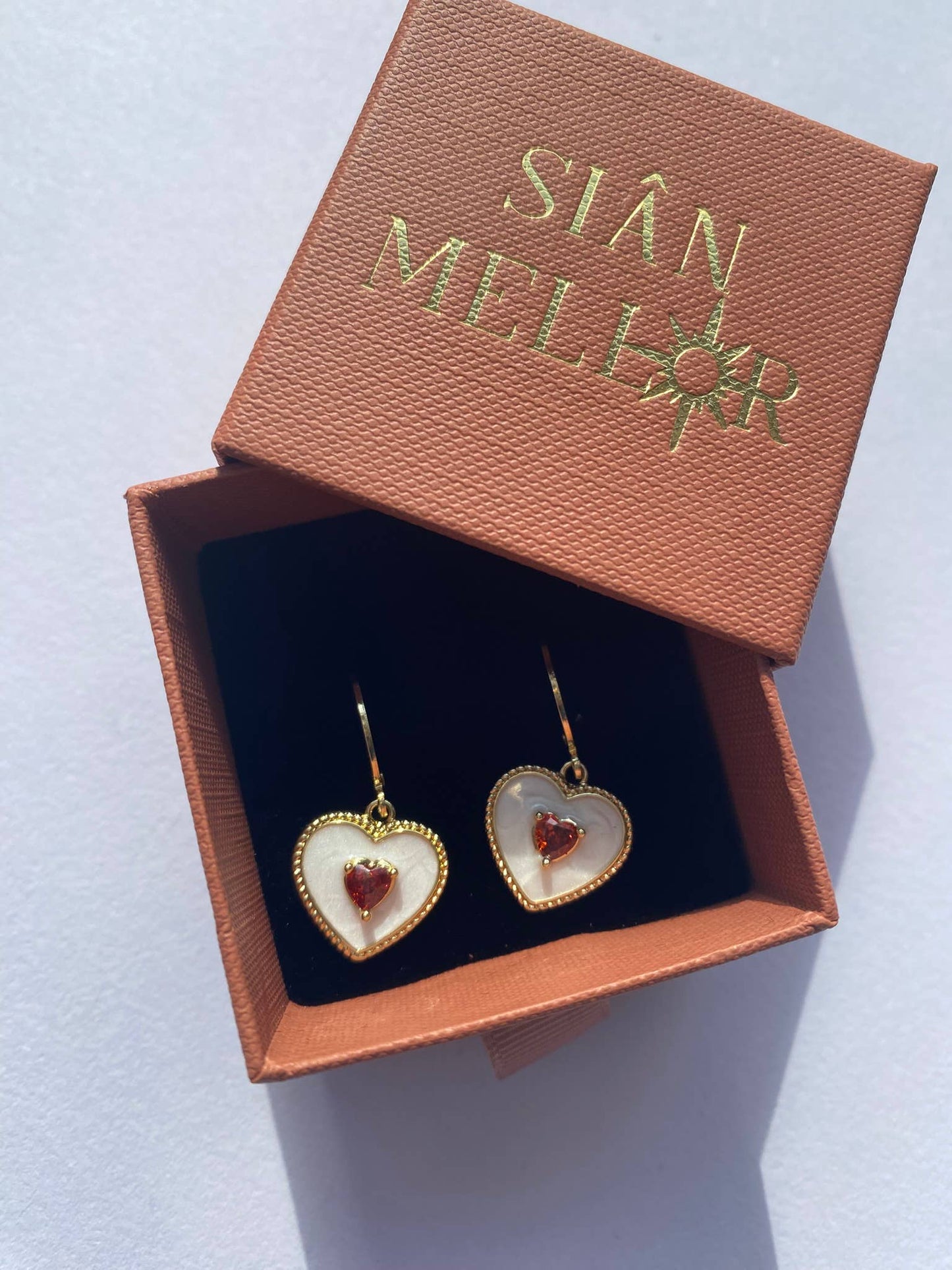 Bakewell heart huggie hoop earrings