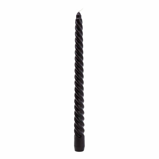 Twisted Candle in Black Set of 4 6 PK