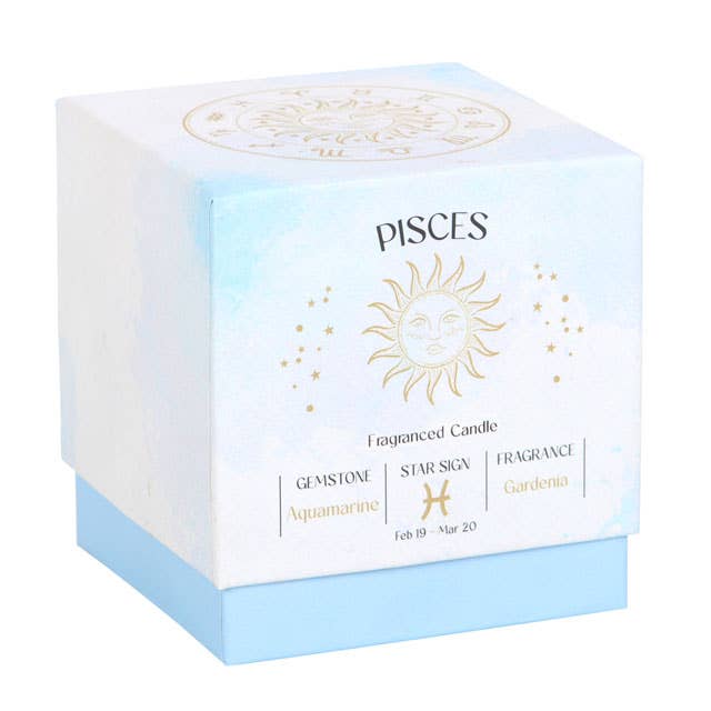 Pisces Gardenia Zodiac Crystal Candle