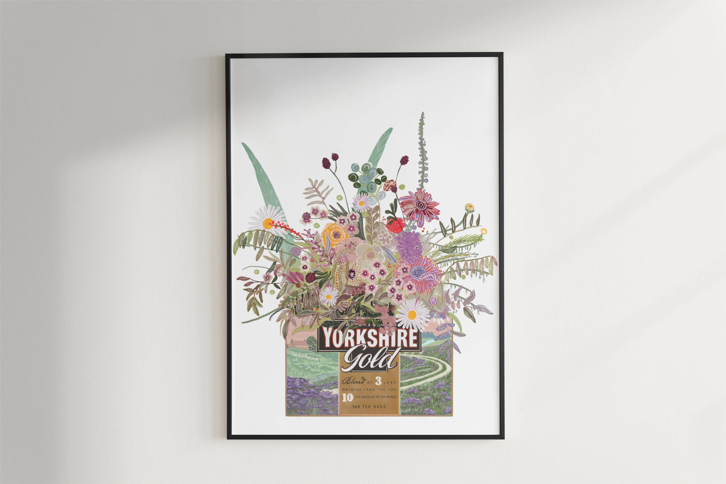Unframed Yorkshire Gold and Wild flowers Art Print: A4