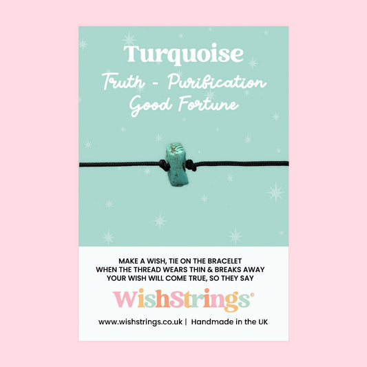 Turquoise - Gemstone Chip WishStrings Wish Bracelet