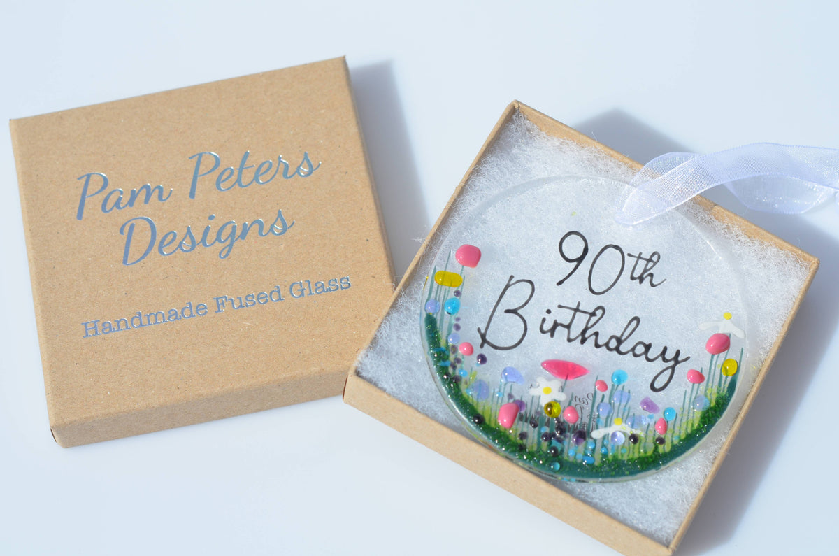 Milestone Birthday Handmade Fused Glass Hanging Decoration '18th Birthday'