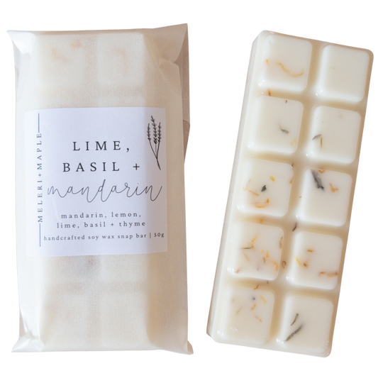 Lime, Basil & Mandarin Scented Snap Bar Wax Melt