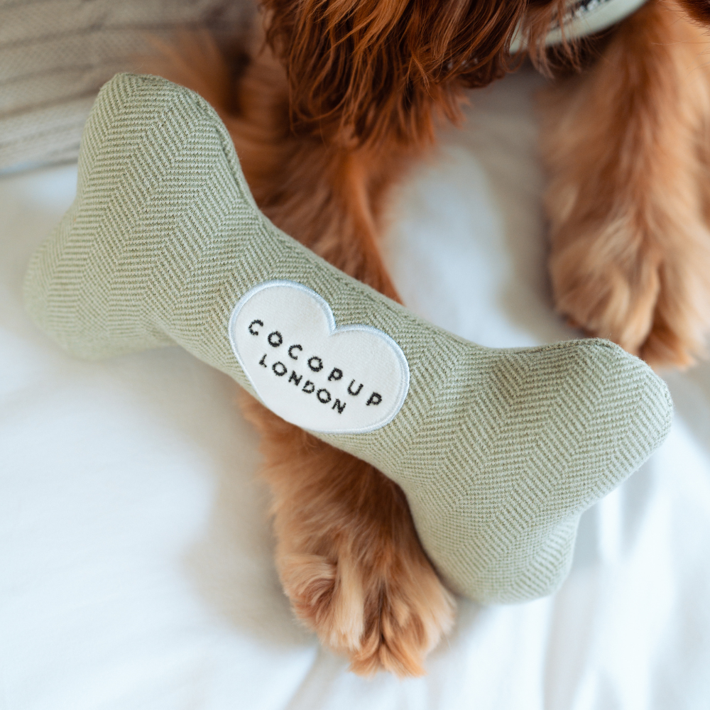 Sage Tweed Bone Toy