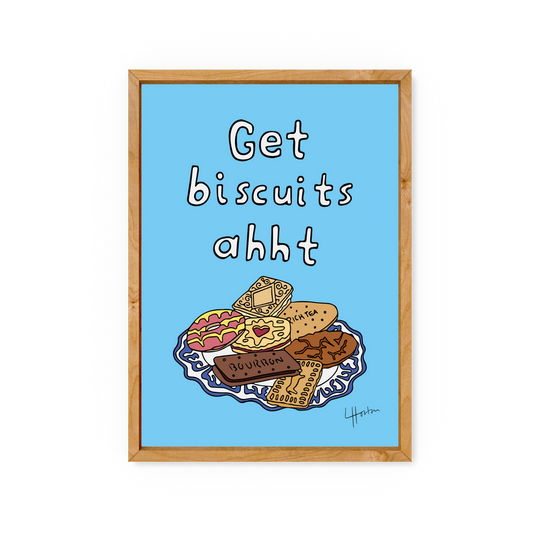 Get Biscuits Ahht - Yorkshire Slang Art Print - Luke Horton