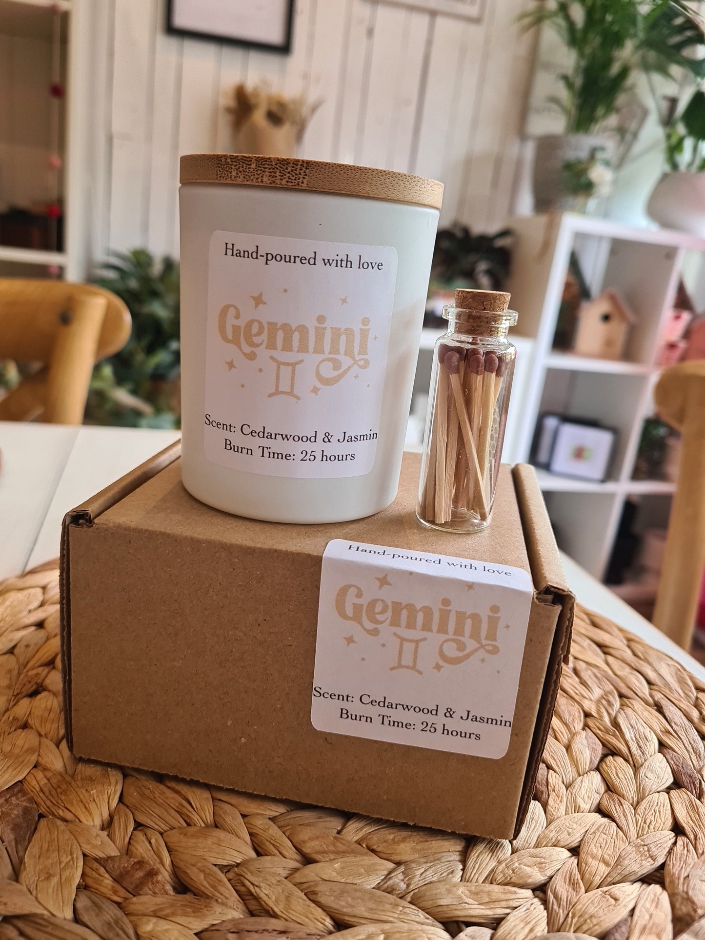 Gemini Candle Gift Set with Card