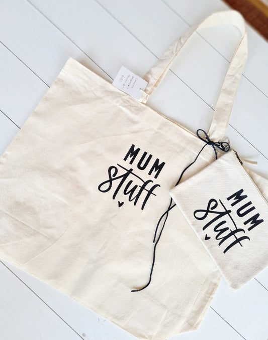MUM Stuff Canvas bag and Pouch set