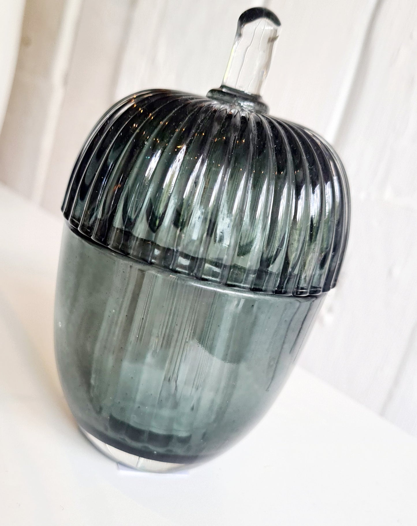 Small Glass Acorn with Tea Light