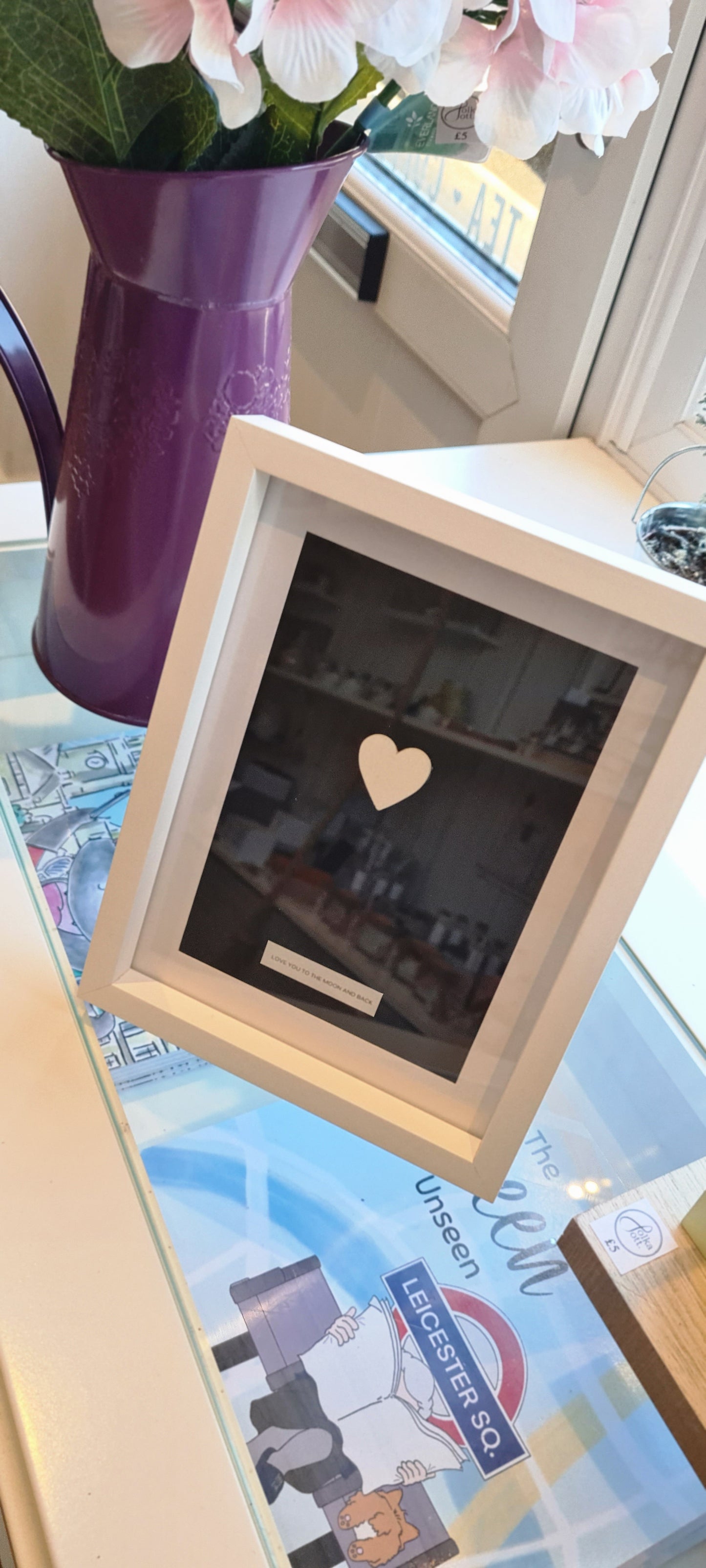 Mini Heart in frame - Love you to the Moon and Back