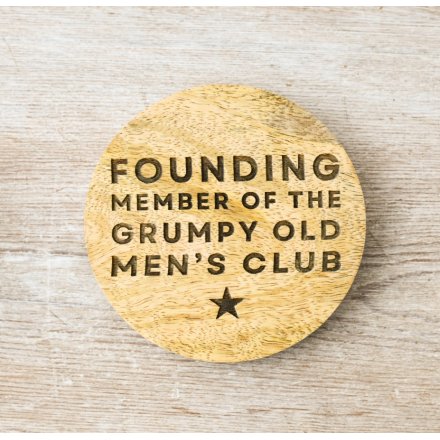 Grumpy Men Coaster, 10cm