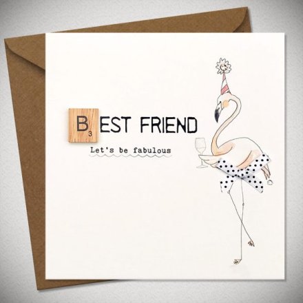 BEST FRIEND SCRABBLE GREETING CARD, 15CM