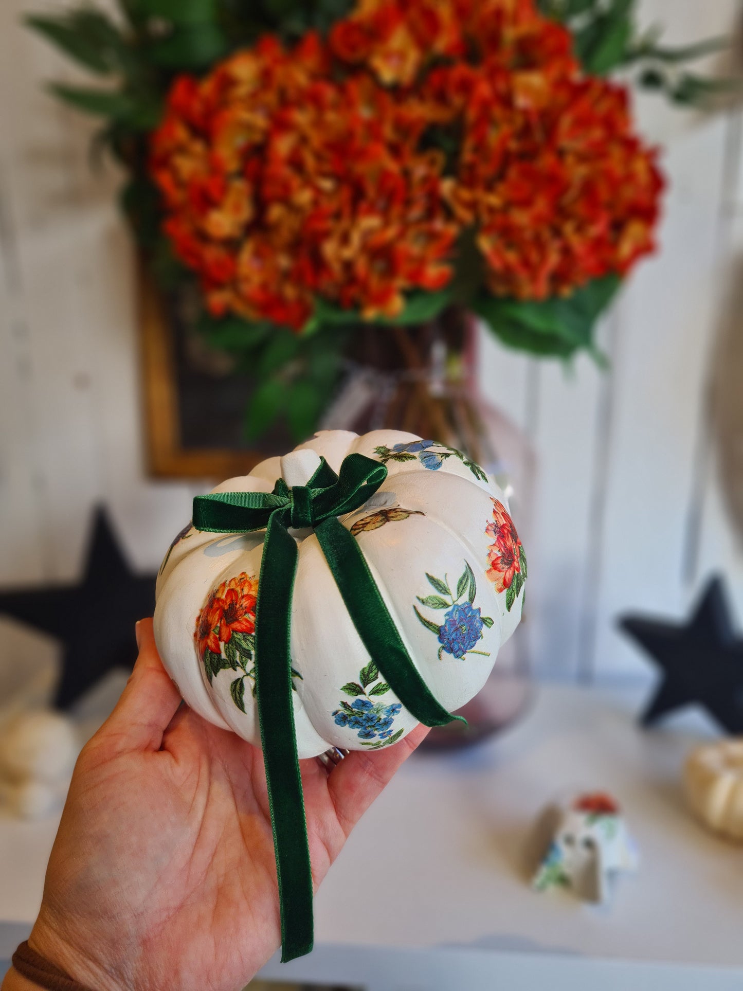 Hand Decorated Ceramic Pumpkin