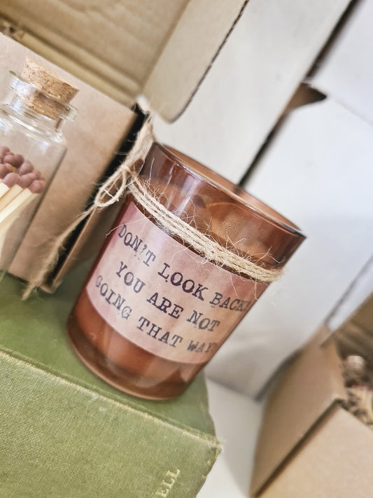 Crystal Candle Gift Set - 'Don't Look Back' Amber and Patchouli