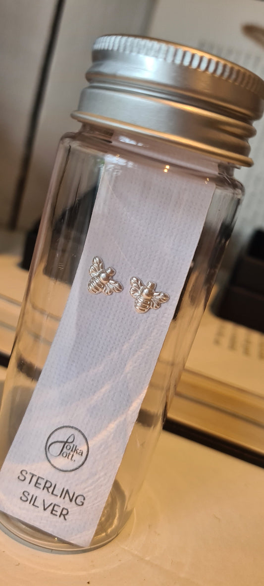 Bee - 925 Sterling Silver Plain Earrings