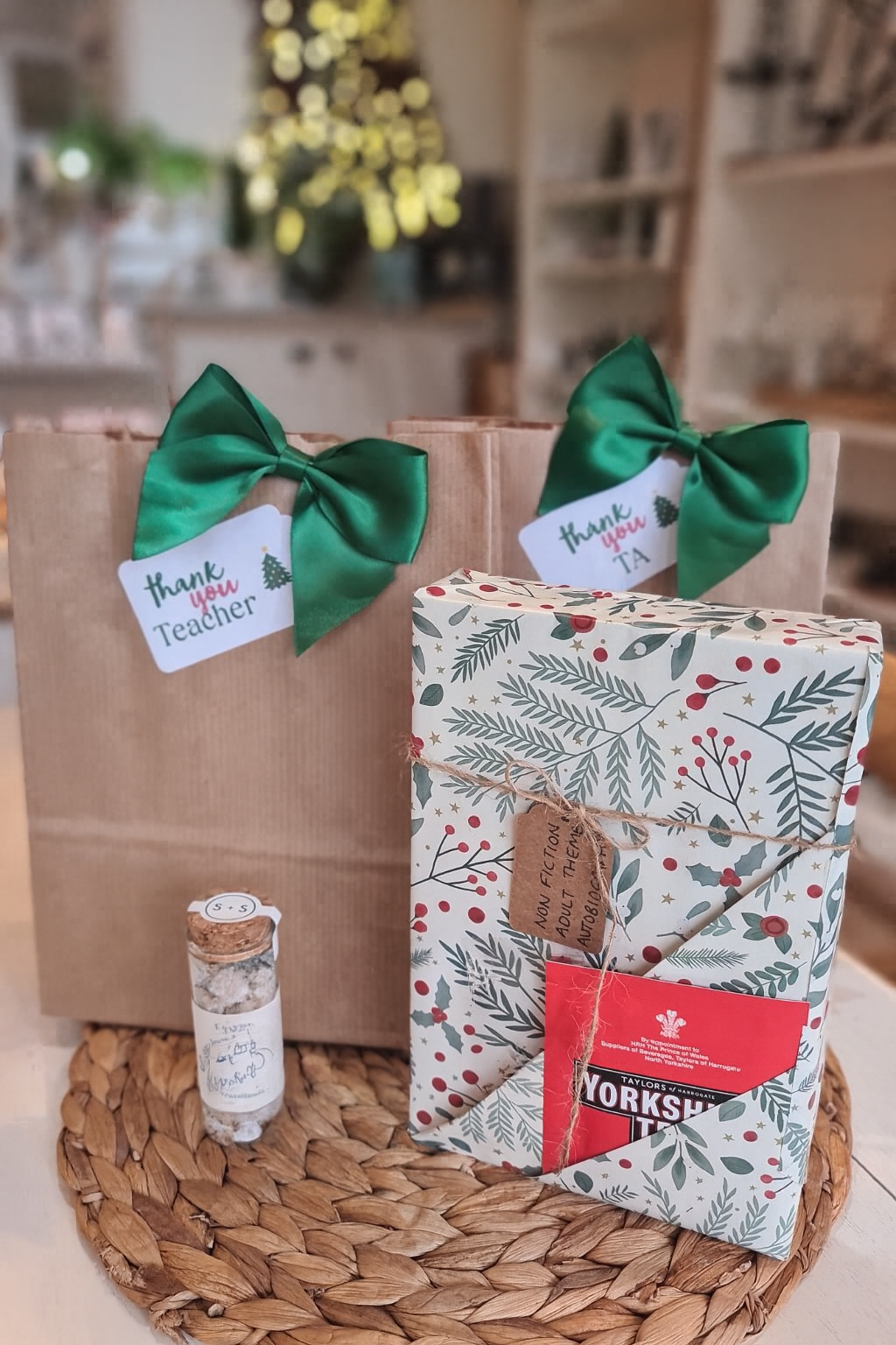 THANKYOU TEACHER/TA- 5 MINUTES PEACE GIFT- Mystery Book, Bath Salts and mini candle