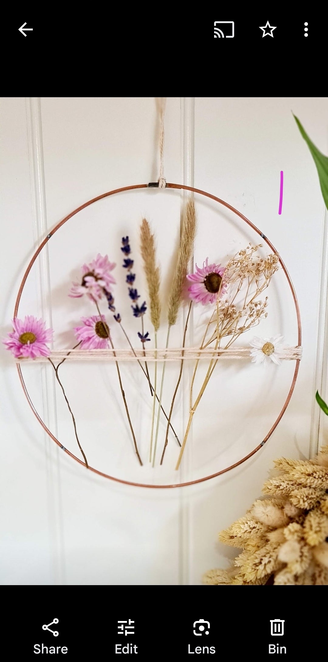 Dried Flower Hoop Workshop Tuesday 25th March 2025 4:15-6:15