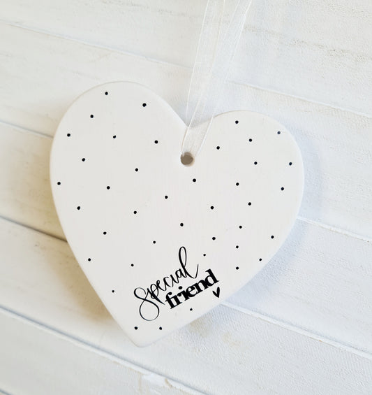 Ceramic Heart Decoration 'Special Friend'
