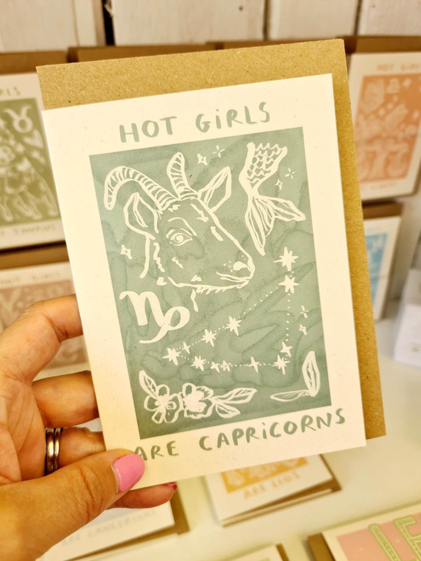 Hot Girls Are Star Sign Cards 5x7/A6 card - Collab X LEA : Naked (No Clasp or Cello) / A6