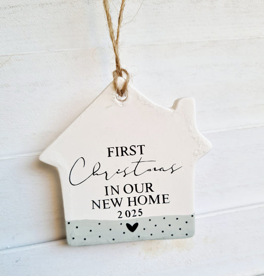 Ceramic House Christmas Decoration 'Our First Christmas in our New Home'