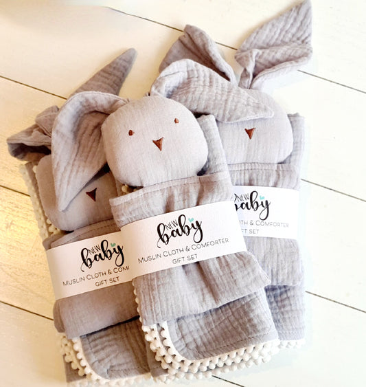 New Baby Muslin & Comforter gift set