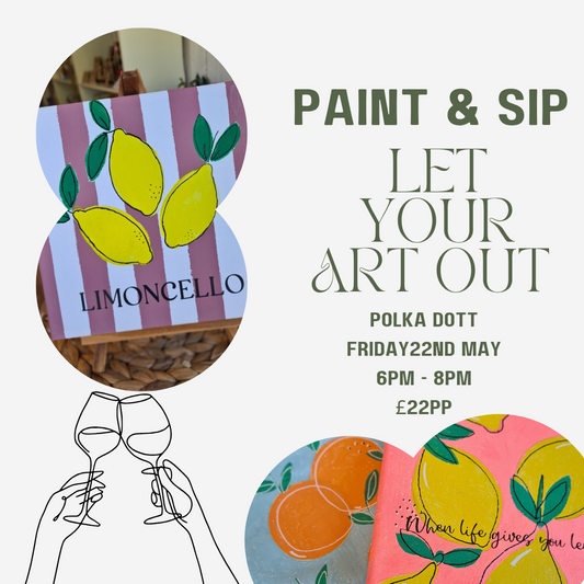 Paint & Sip Mediterranean Inspired Evening 22nd May 6pm - 8pm option to add Graze Box