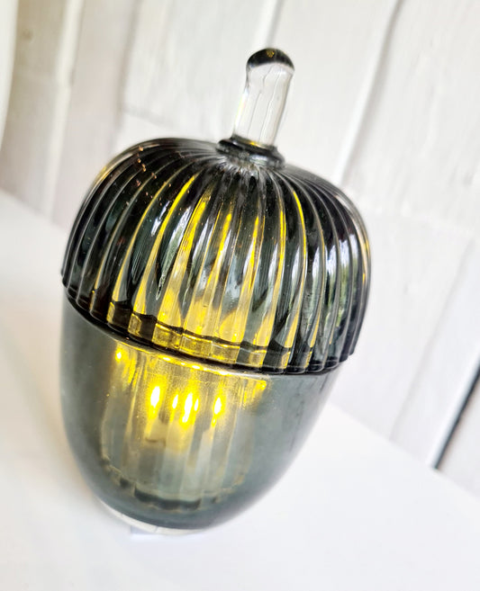 Small Glass Acorn with Tea Light