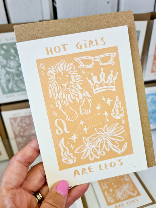 Hot Girls Are Star Sign Cards 5x7/A6 card - Collab X LEA : Naked (No Clasp or Cello) / A6