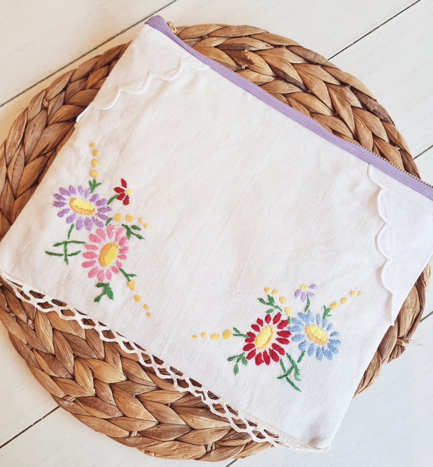 Handmade Canvas Pouch - one of a kind