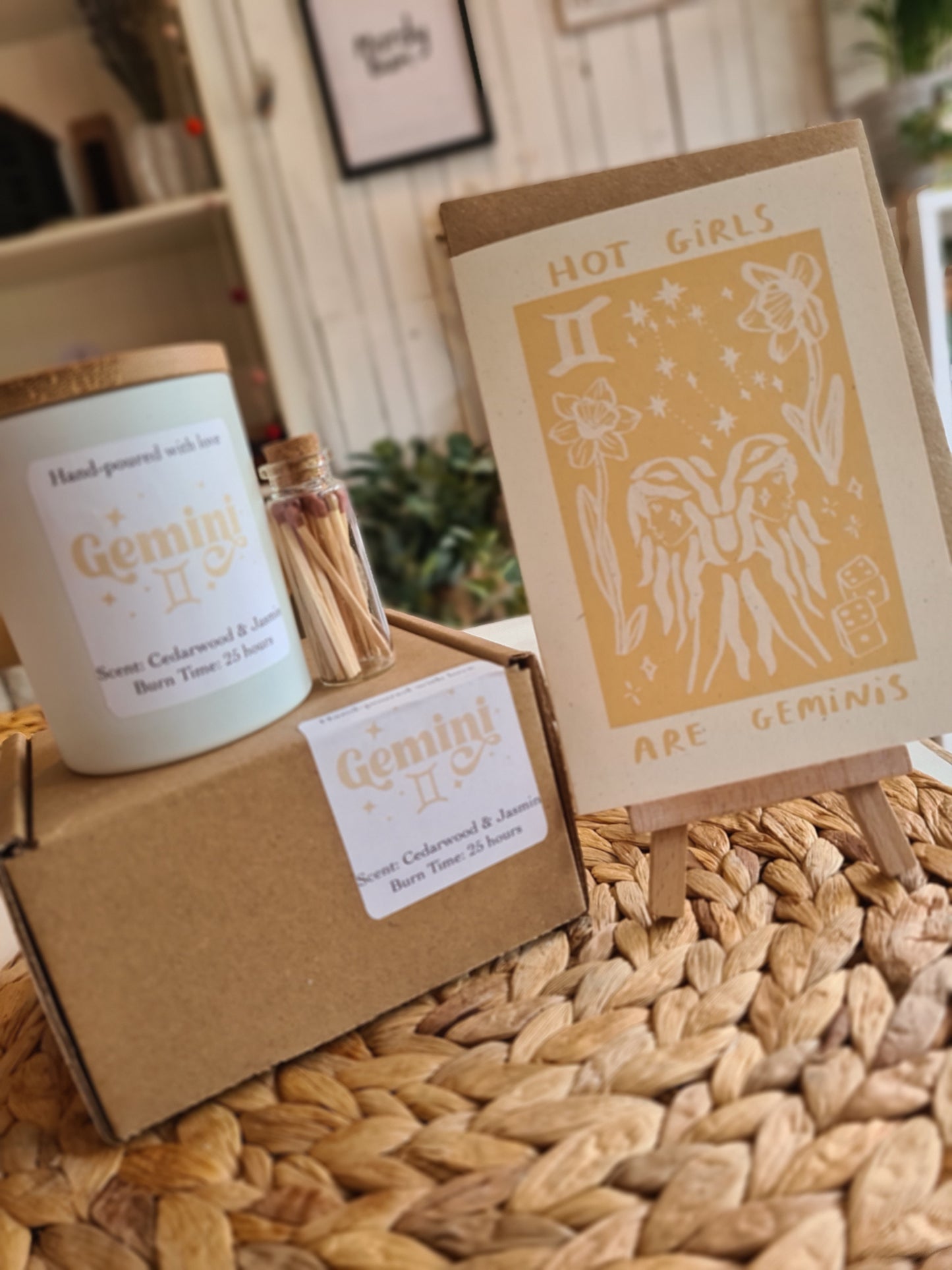 Gemini Candle Gift Set with Card
